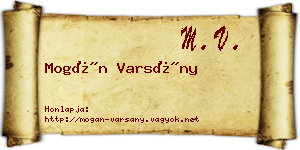 Mogán Varsány névjegykártya